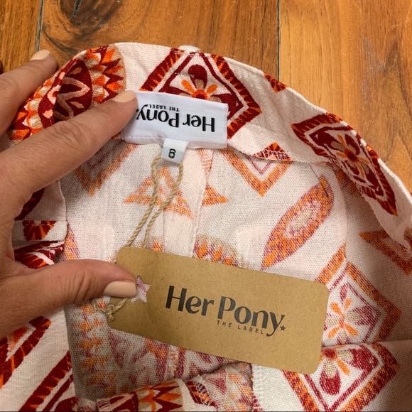 Her Pony The Label Dakota Linen Bermuda Shorts size 4 - Picture 9 of 11